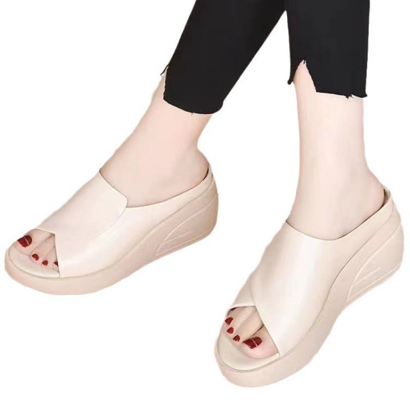 Damen Plattform-Sandalen Hochzeitsschuhe Komfortable Keilabsatz Schuhe
