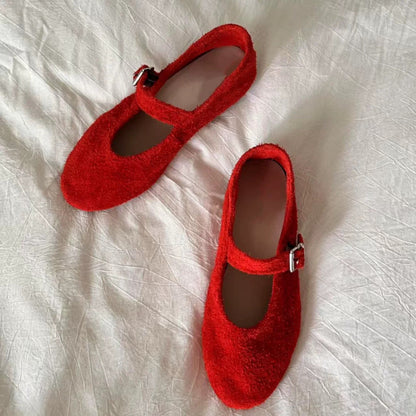 Damen Ballerinas Bequem Riemen Verstellbar Qualität