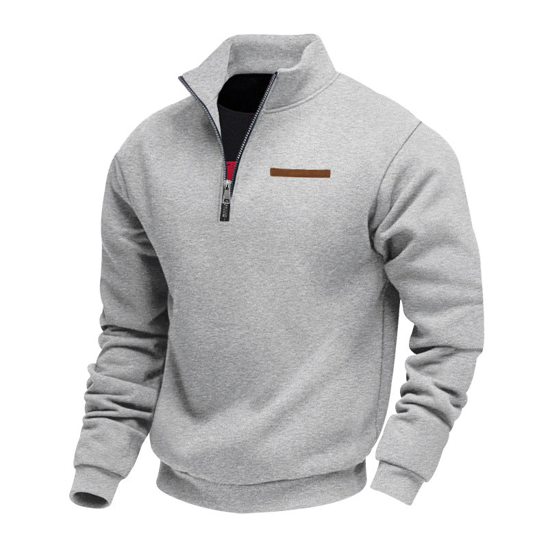 Herren Fleece-Pullover Mit Halbem Reißverschluss Warm