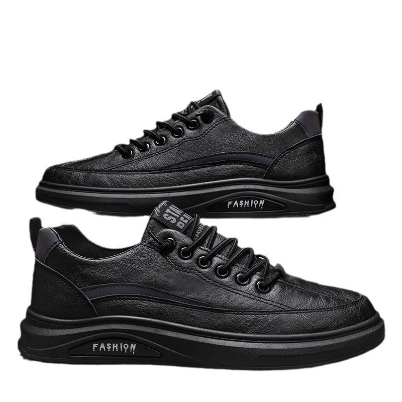 Damen Sneaker Leder Schwarz Komfortabel Laufsohle