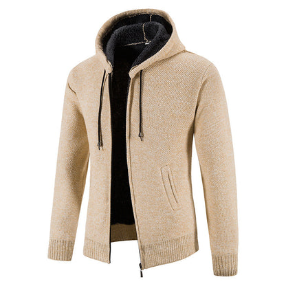 Herren Strickjacke Modern Kapuze Strukturiert Winter