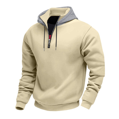 Männer Kapuzenpullover Mit Reißverschluss Kontrastfutter Modern