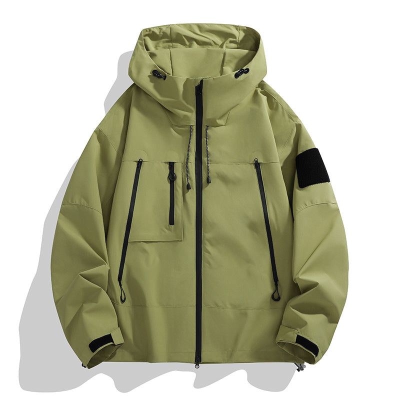 Herren Outdoorjacke Wasserdicht Verstellbare Kapuze Praktisch