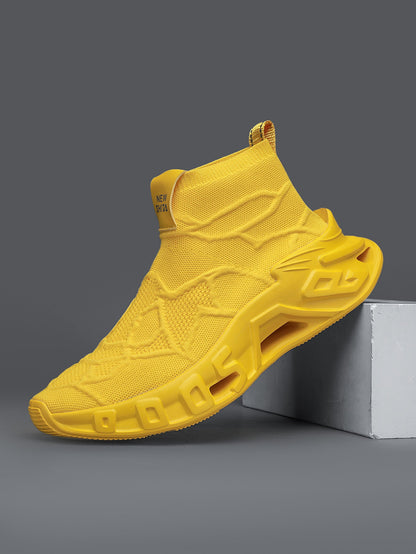 Damen Strick-Sneaker Hoch Bequem Flexibel Modisch