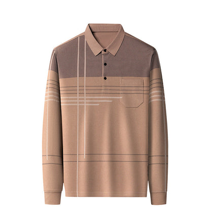 Herren Poloshirt Langarm Modern Grafikdesign Berlin