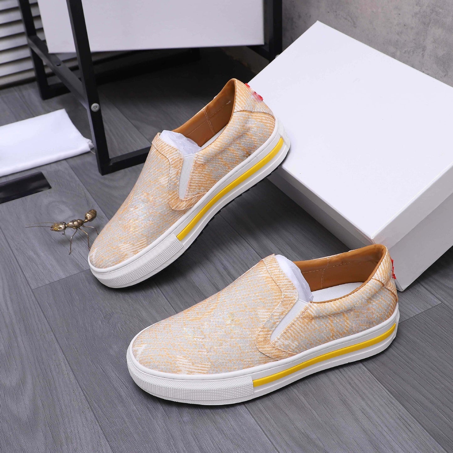 Damen Sneaker Slip-On Elastisch Atmungsaktiv Bequem
