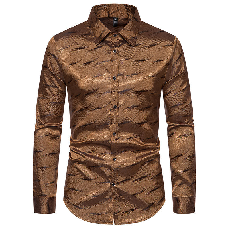 Herren Hemd Elegant Strukturmuster Berlin Stil