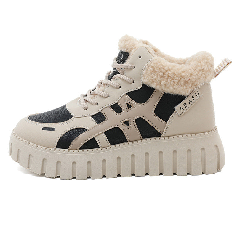 Damen Sneaker High Top Flauschig Warm Winter