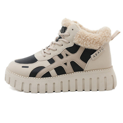 Damen Sneaker High Top Flauschig Warm Winter