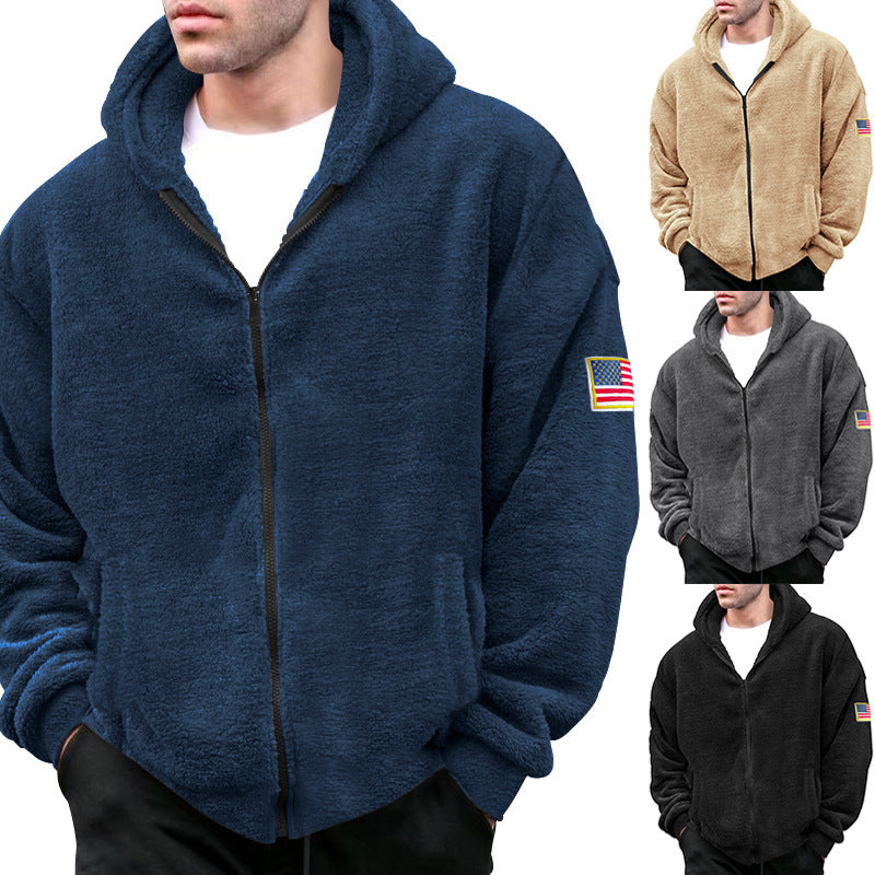 Herren Fleece Hoodie Kapuze Reißverschluss Warm - BerlinGlamour