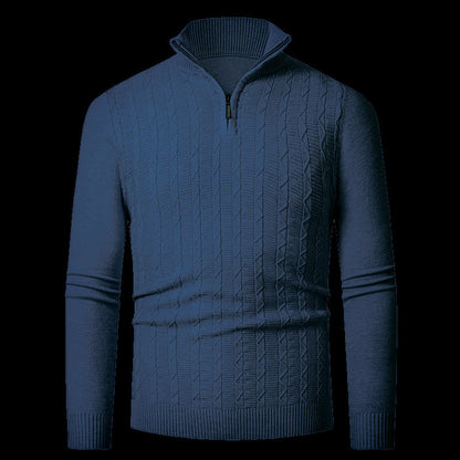 Herren Strickpullover Modern Reißverschluss Kragen Übergröße