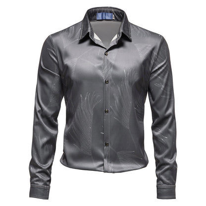 Herren Hemd Elegant Modern Muster Glanz