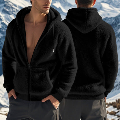 Herren Outdoorjacke Fleece Warm mit Reißverschluss