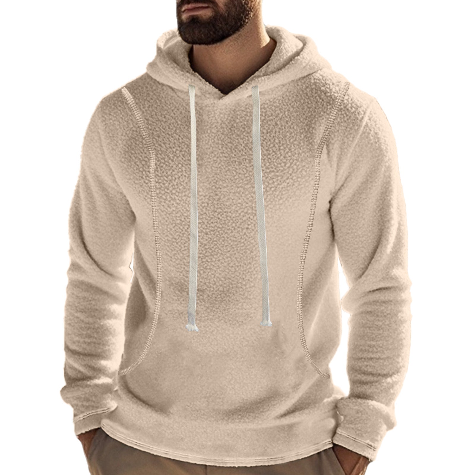 Herren Fleece-Hoodie Weich mit Schneeschutz und Kontraststreifen - BerlinGlamour