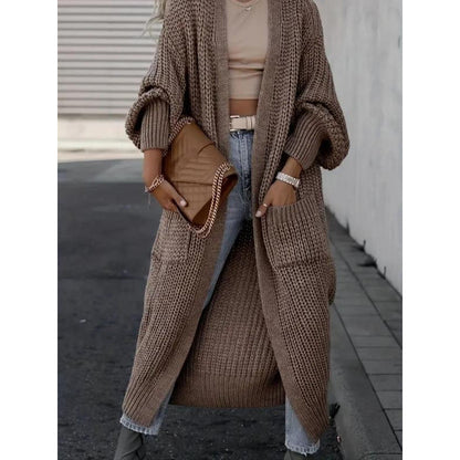 Damen Strickcardigan Mit Taschen Aus Wolle Alltagscardigan - BerlinGlamour
