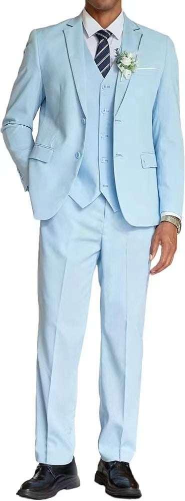 Herren Anzug Moderner 3-Teiler Elegant Slim Fit