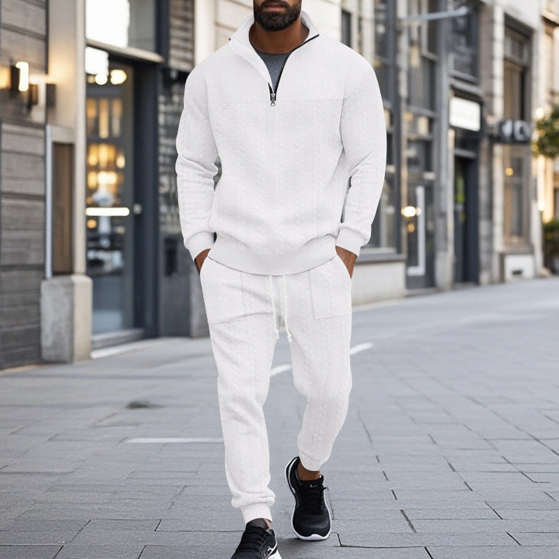 Herren Fleece-Set Sportlich mit Reißverschluss und Taschen