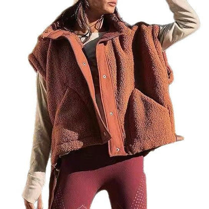 Damenweste Weich Teddyjacke Modern Praktisch
