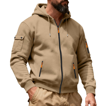 Herren Hoodie Sportlich mit Reißverschlusstaschen Modern