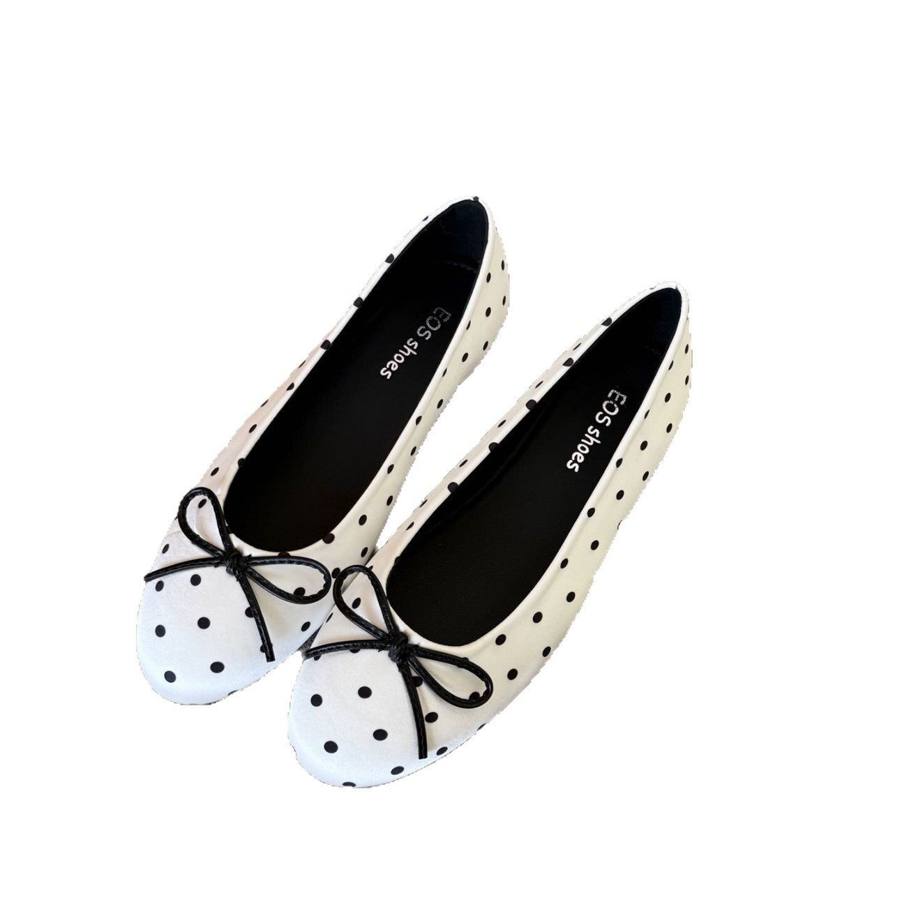 Damen Ballerinas Schuhe mit Punkten und Schleife Modern