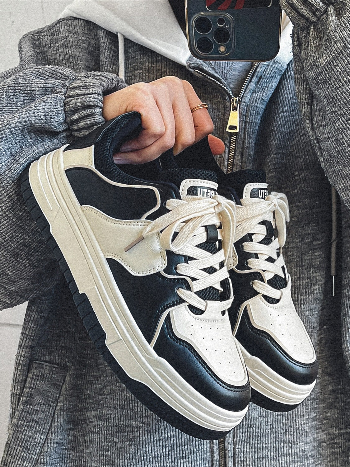 Damen Sneaker Dicksohlige atmungsaktiv Modisch