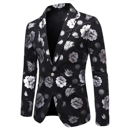 Eleganter Herren Blazer Floral Modern Schmal