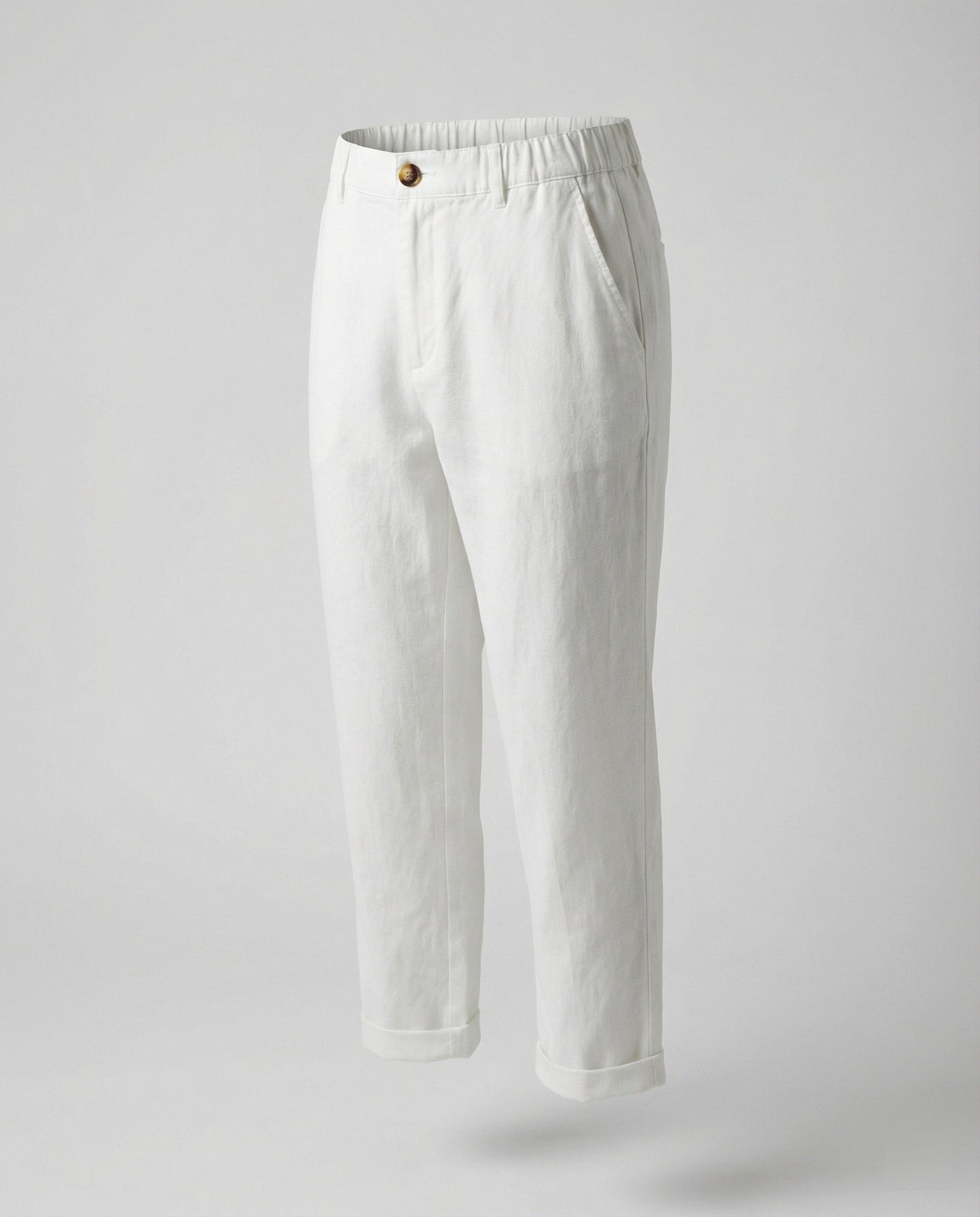 Damen Chinohose Bequem Umschlag Saum Slim Fit