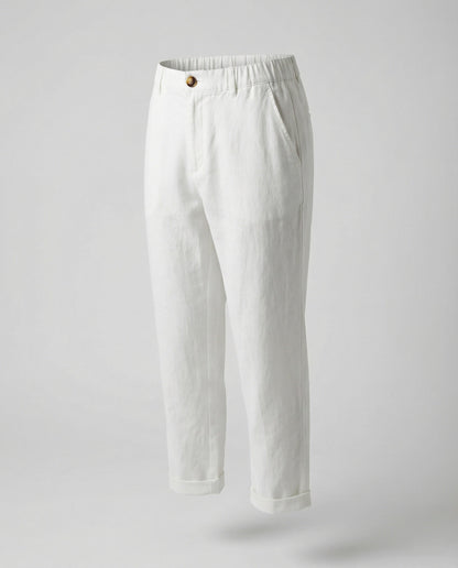 Damen Chinohose Bequem Umschlag Saum Slim Fit