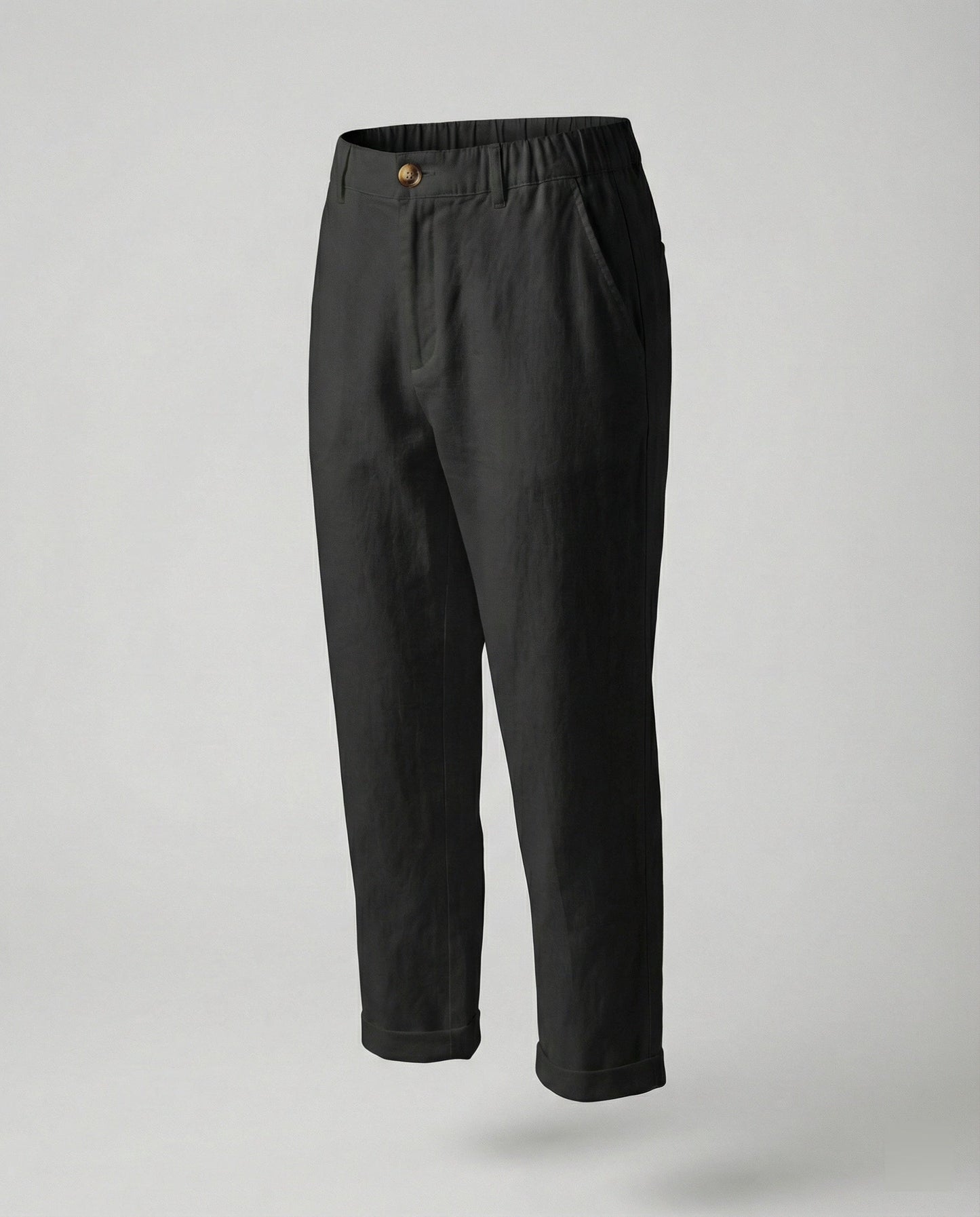 Damen Chinohose Bequem Umschlag Saum Slim Fit
