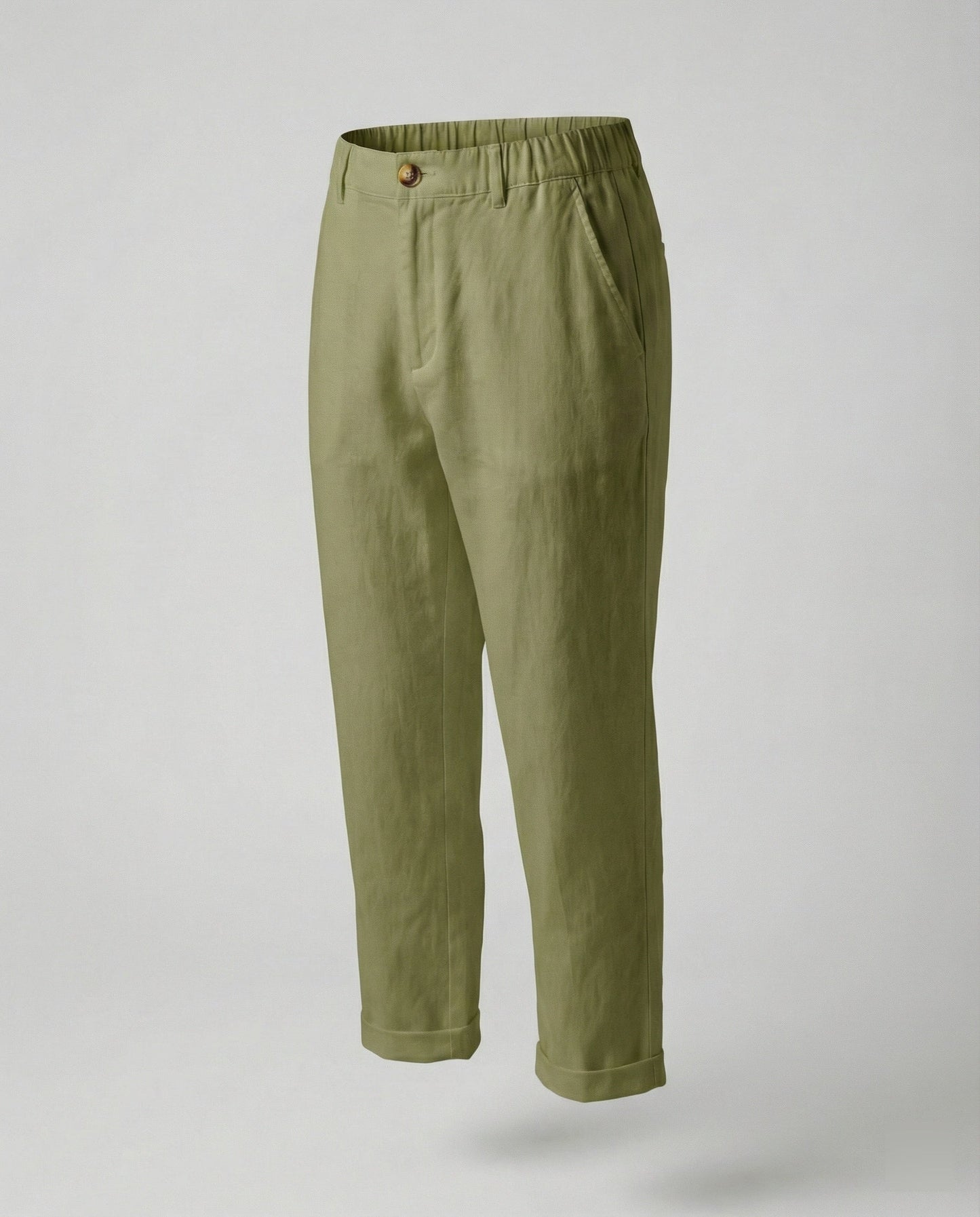 Damen Chinohose Bequem Umschlag Saum Slim Fit