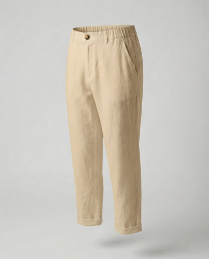 Damen Chinohose Bequem Umschlag Saum Slim Fit