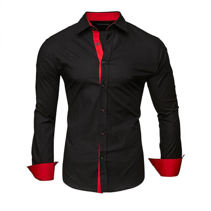 Herren Langarmhemd Slim Fit Modern Elegantes Design