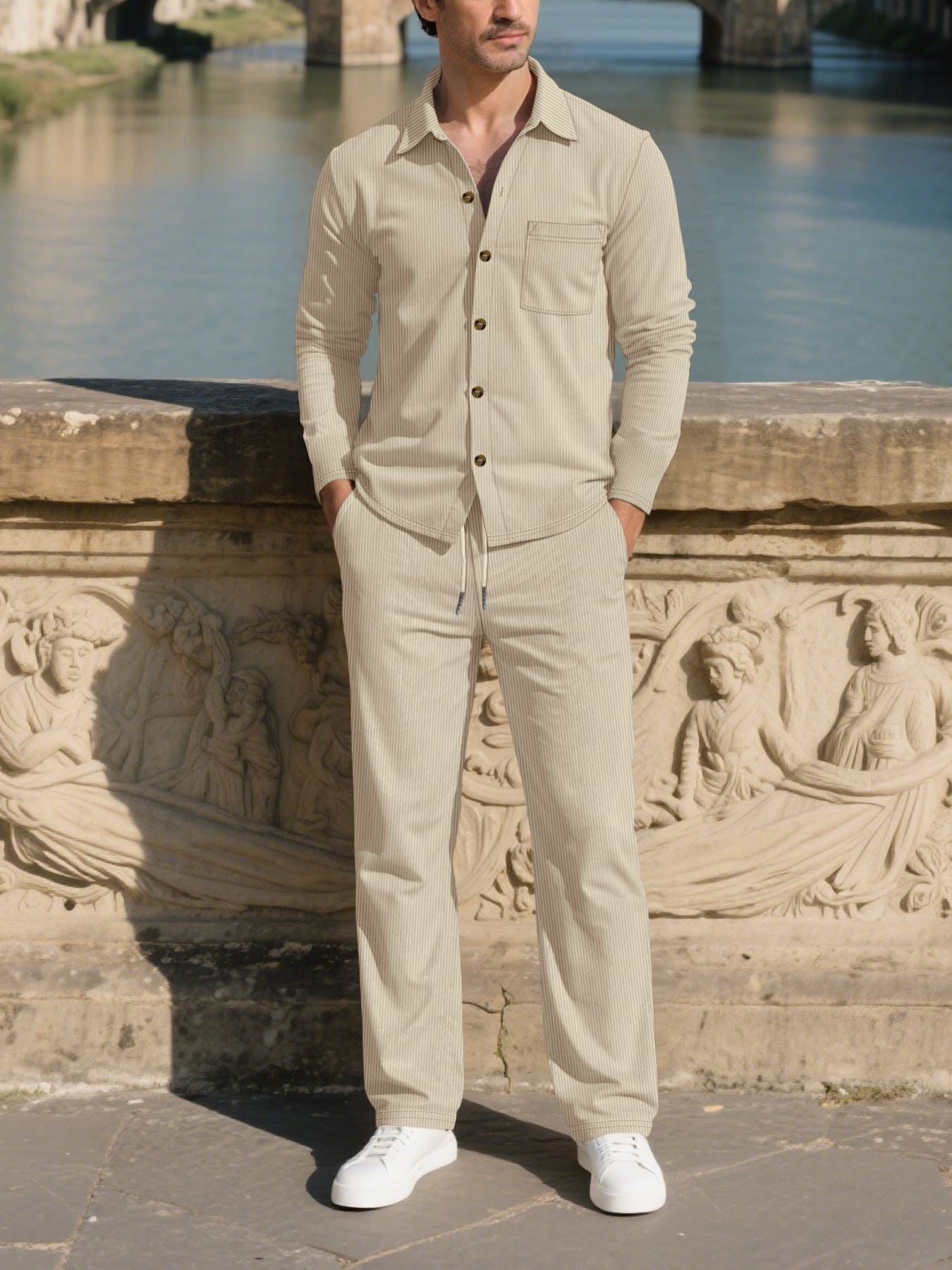 Herren Freizeitanzug Set Modern Komfort Schnitt Elegante Optik