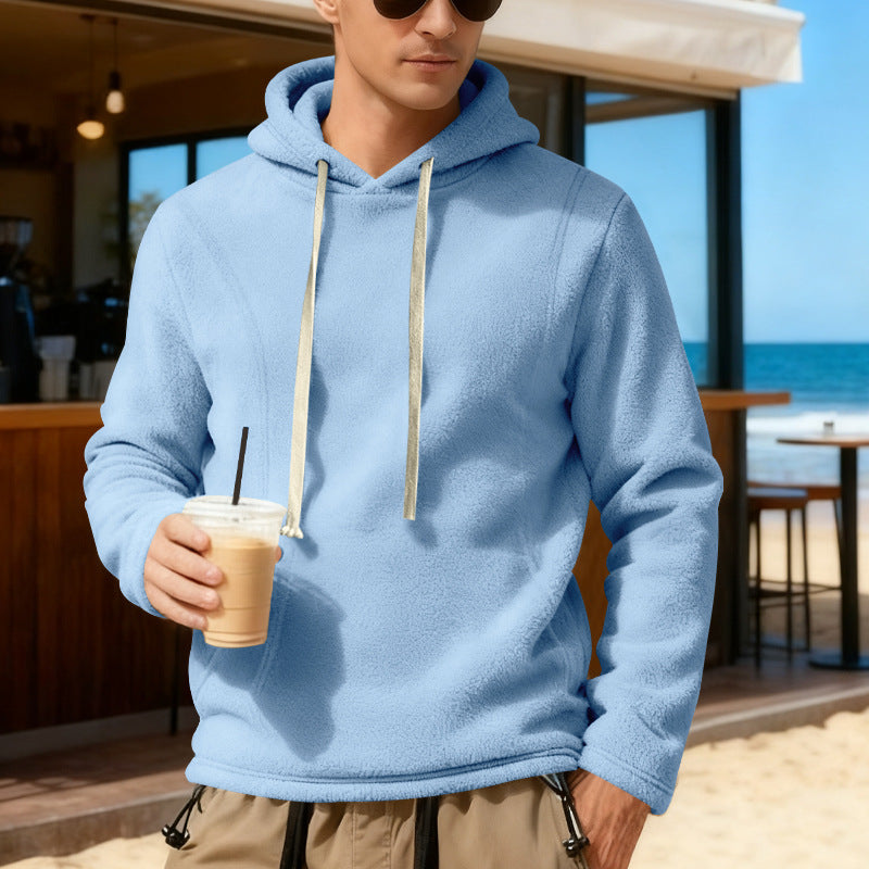Herren Fleece Pullover Kapuze Warm Modern