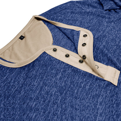 Herren Langarmshirt Modern mit Kontrastknöpfen Ergonomisch