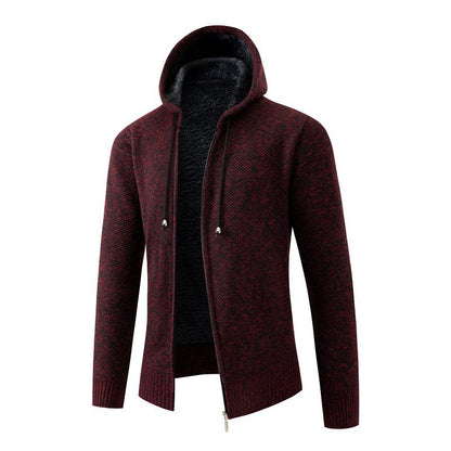 Herren Strickjacke Kapuze Bequem Warm