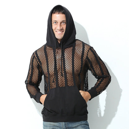 Herren Mesh-Hoodie Atmungsaktiv Kapuze Sportlich - BerlinGlamour