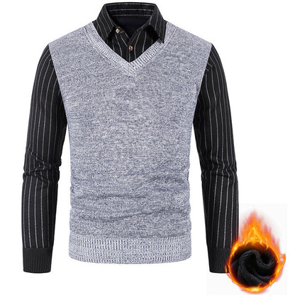 Herren Pullover V-Ausschnitt Modisch Streifen