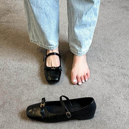 Damen Ballerinas Elegante RiemenSchuhe Komfortabel