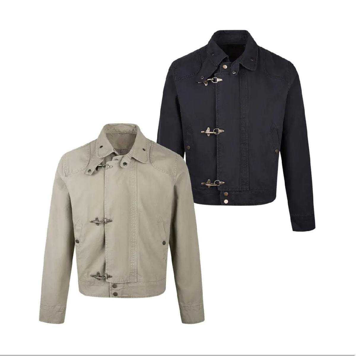 Herren Kurzjacke Modern Schnalle Hochschlossen Trendy - BerlinGlamour