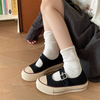 Damen Schuhe Mary Jane Weich Moderne Riemen Schuhe