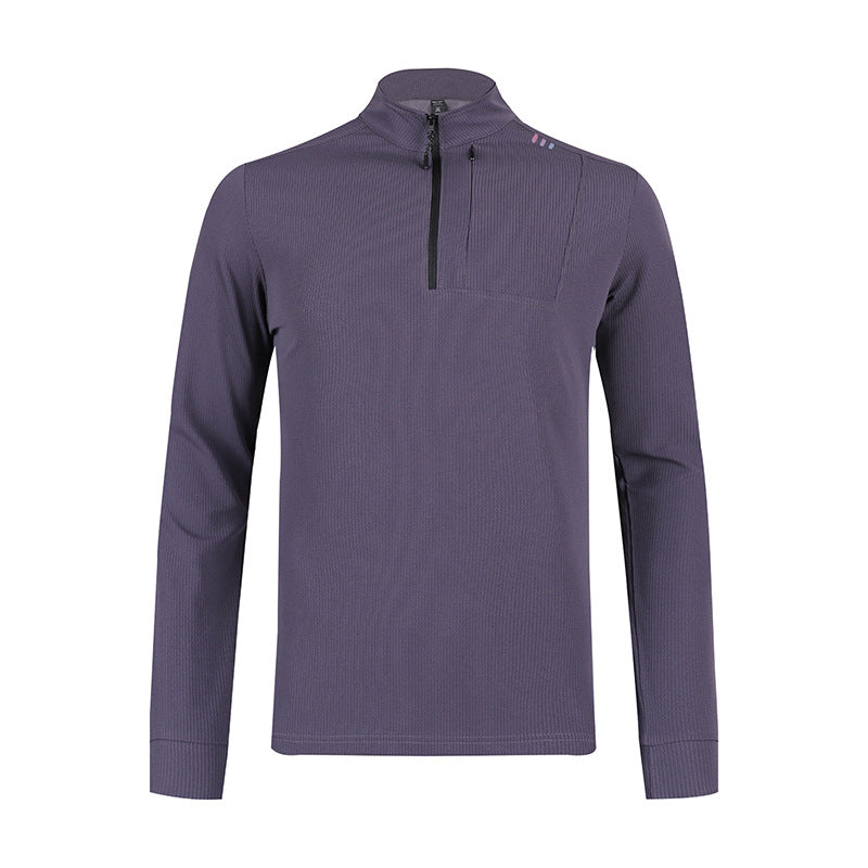 Herren Langarmshirt Funktionsshirt mit Reißverschluss Sportlich