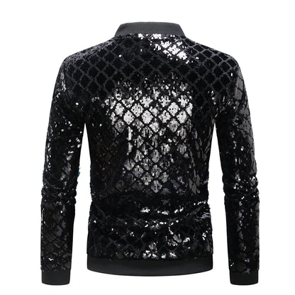 Herren Steppjacke Glitzernd Elegant Winter