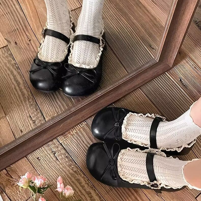 Damen Ballerinas Schnürung Edel Elegant
