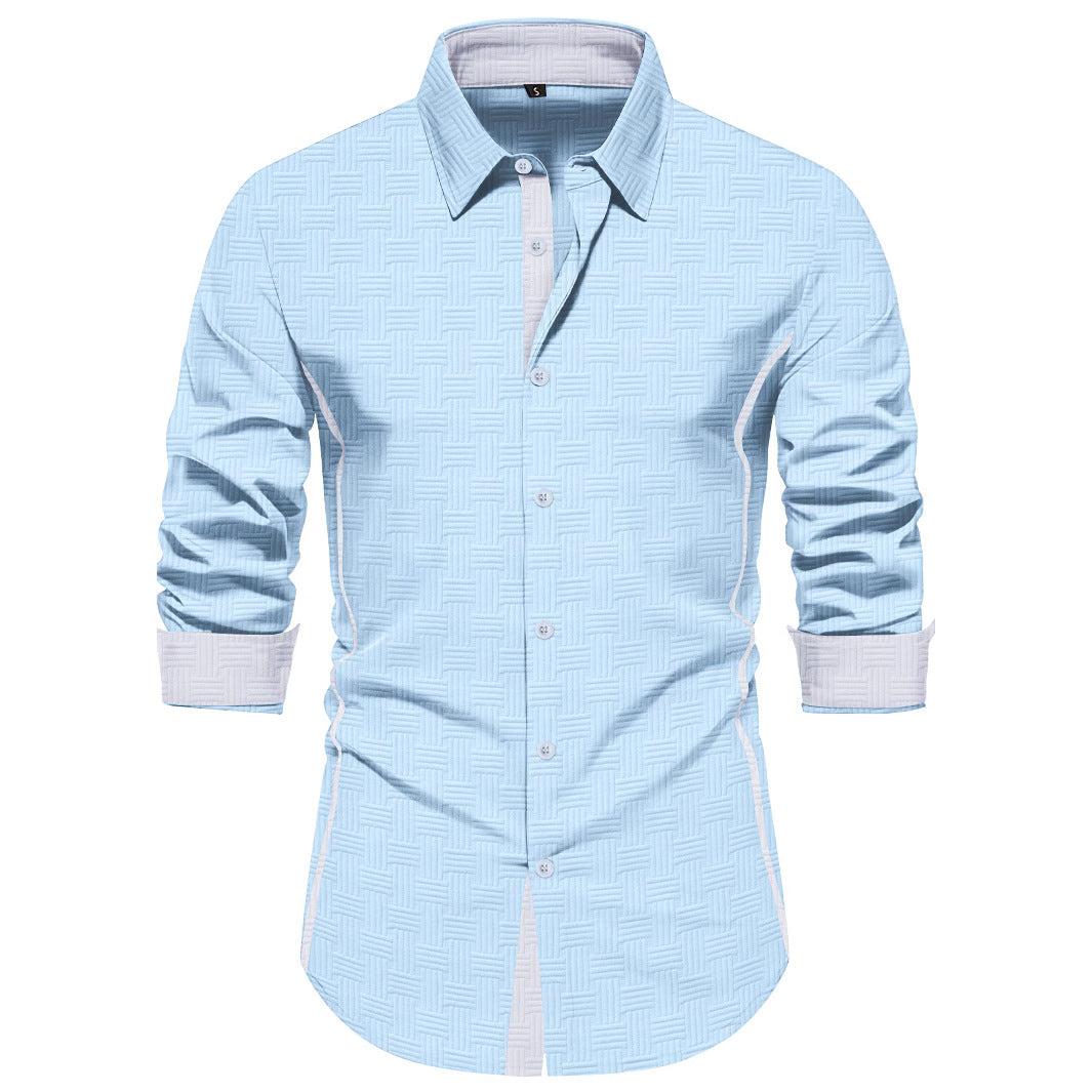 Herren Langarmhemd Modern mit Strukturdesign Elegant - BerlinGlamour