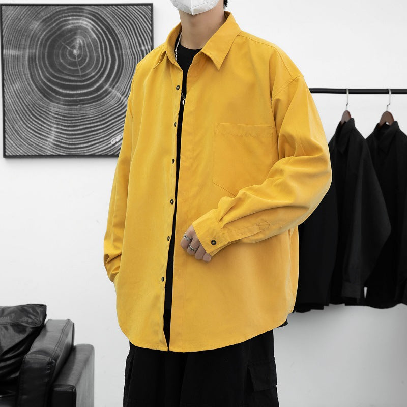 Herren Overshirt Baumwolle Lässig mit Brusttasche