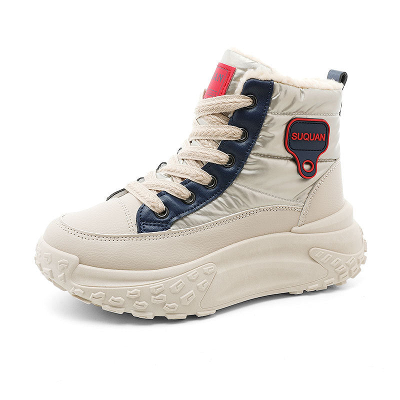 Damen Winterstiefel Sneaker Warm Kuschelig Robust