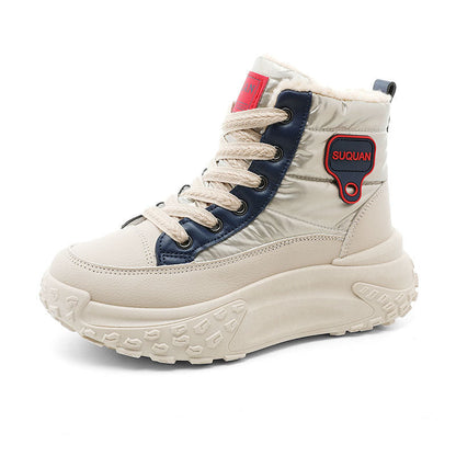 Damen Winterstiefel Sneaker Warm Kuschelig Robust