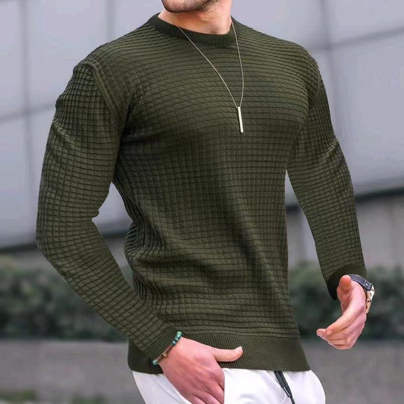 Herren Langarmshirt Strukturiert Chic Modern