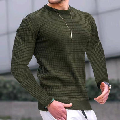 Herren Langarmshirt Strukturiert Chic Modern